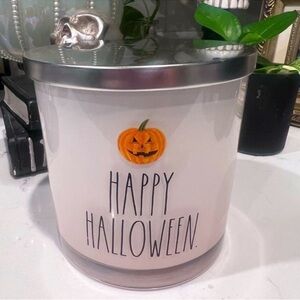 Happy Halloween Rae Dunn White Pumpkin Vanilla 24 Oz Season Witch Decor